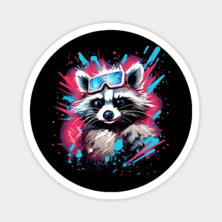 Full Paint raccoon American Flag Magnet